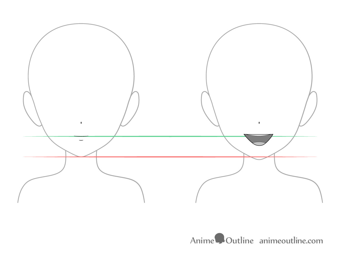 how to draw a open mouth step by step