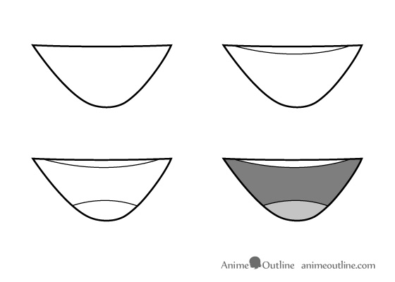 learn to draw a anime mouth happy