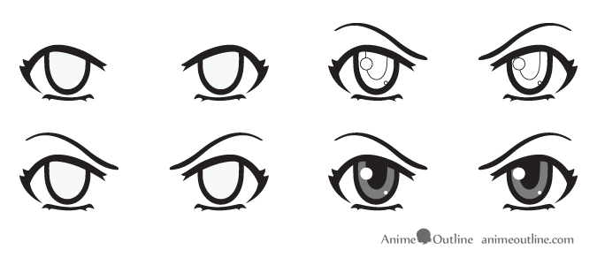 how to draw anime eyes and eye expressions tutorial animeoutline how to draw anime eyes and eye