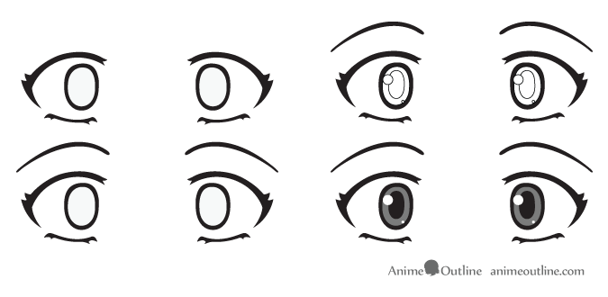 How To Draw Shocked Anime Eyes The positions of the reflections will ...