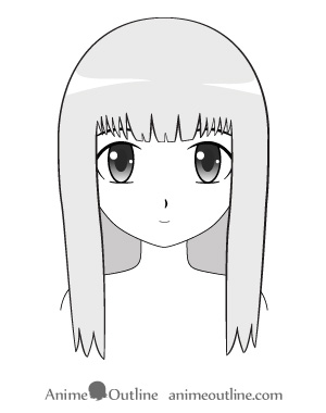 anime trimmed and neat looking female hair