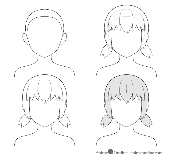 Hair Styles - Manga Anime 1 - Openclipart