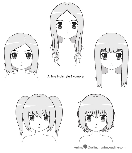how to draw anime characters hair