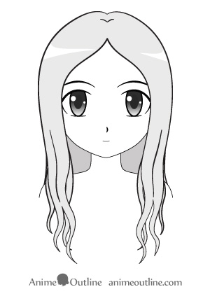 how to draw anime girl with long hair