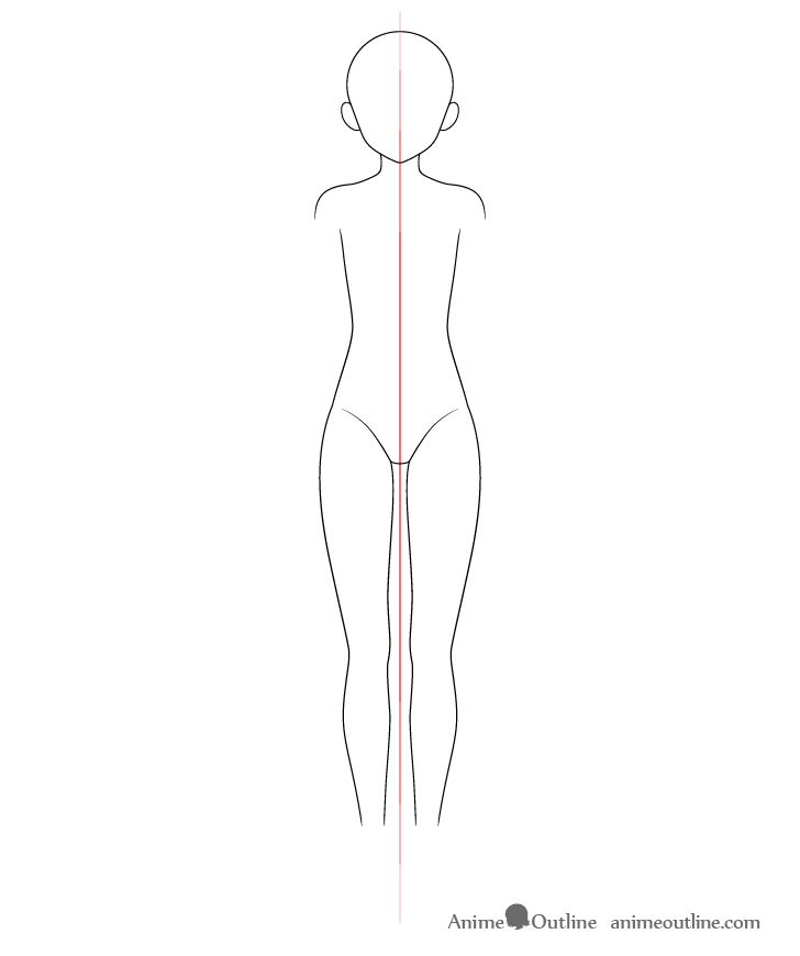 Digital illustration of body shape of naked adult woman