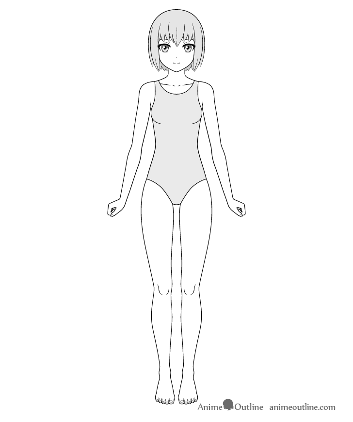 How to draw: Anime School Girl Full Body (EASY TUTORIAL) - YouTube