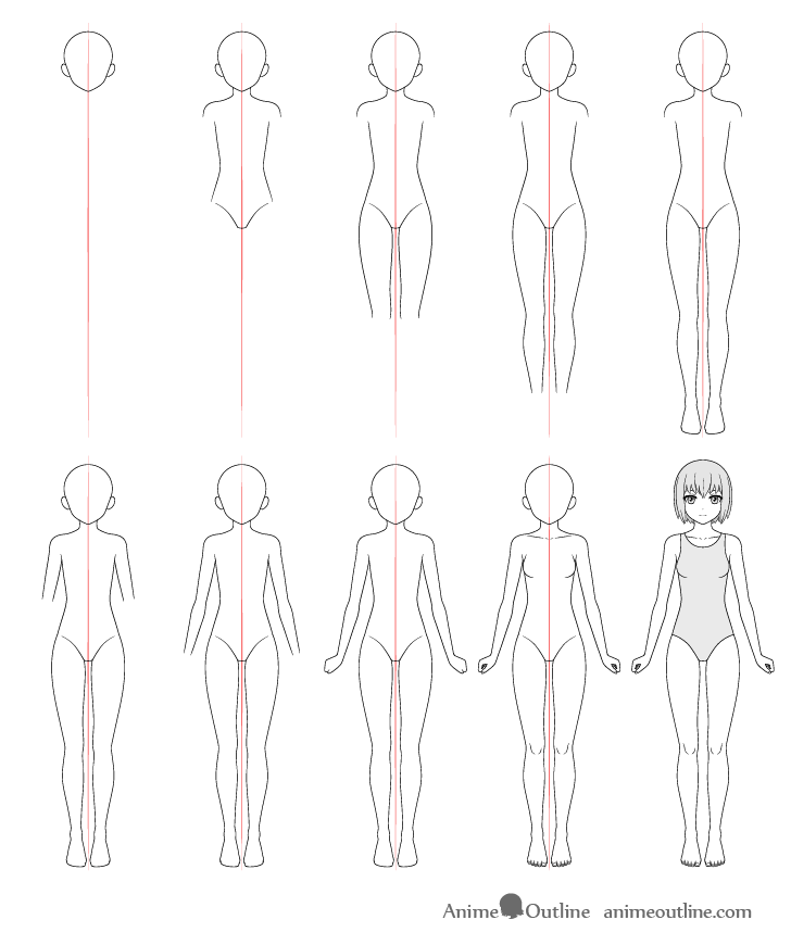 How to Drawn an Anime Girl Body  AnimeBasescom