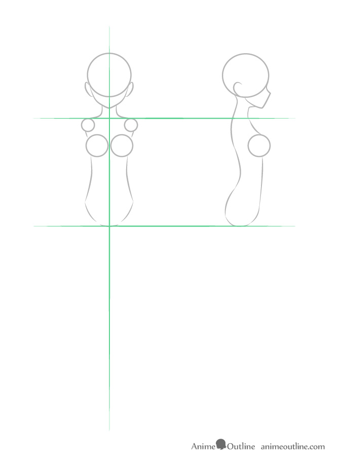 CUTE ANIME GIRL POSES FROM BASIC SHAPES (How To Draw) 