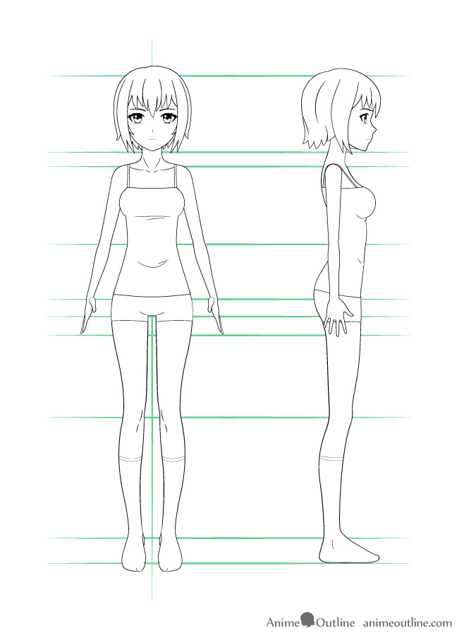 how to draw anime girl body step by step tutorial animeoutline how to draw anime girl body step by