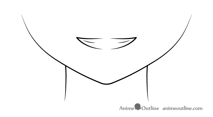 Anime smiling mouth teeth showing drawing