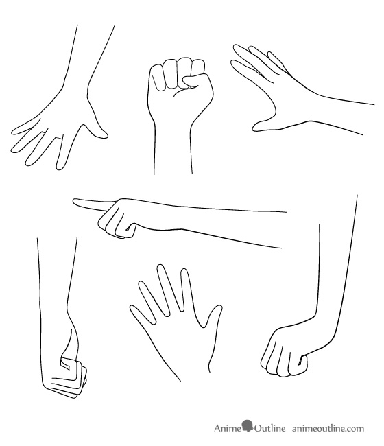 how to draw anime boy hand
