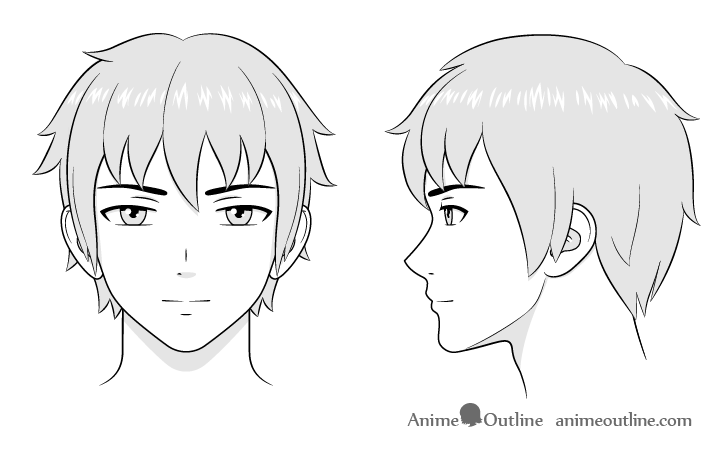 face boy anime manga comic bald outline | Stock vector | Colourbox