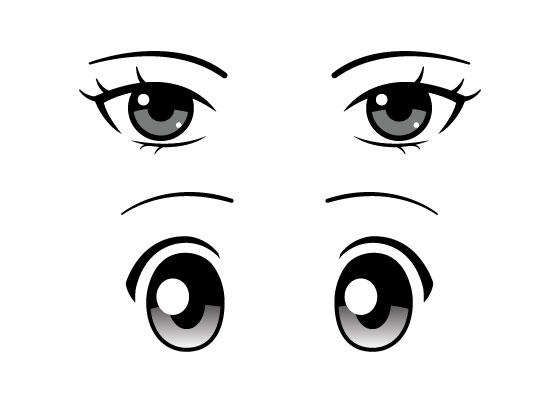Cute Female Manga Anime Eyes Vector Images over 1200