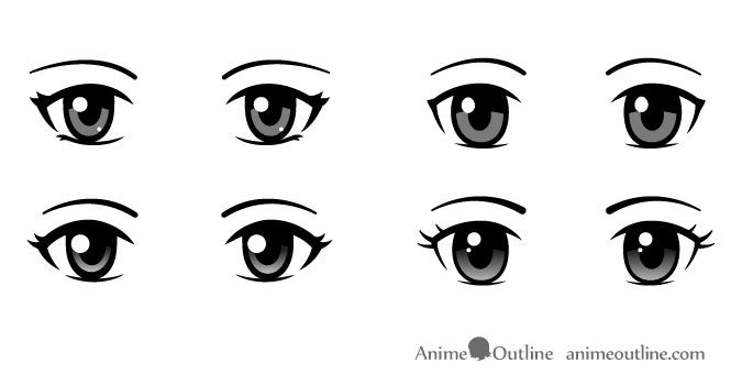 Set Of Anime Round Eyes Stock Vector  RoyaltyFree  FreeImages