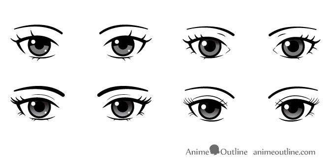 Free Vector  Detailed anime eye colorful collection