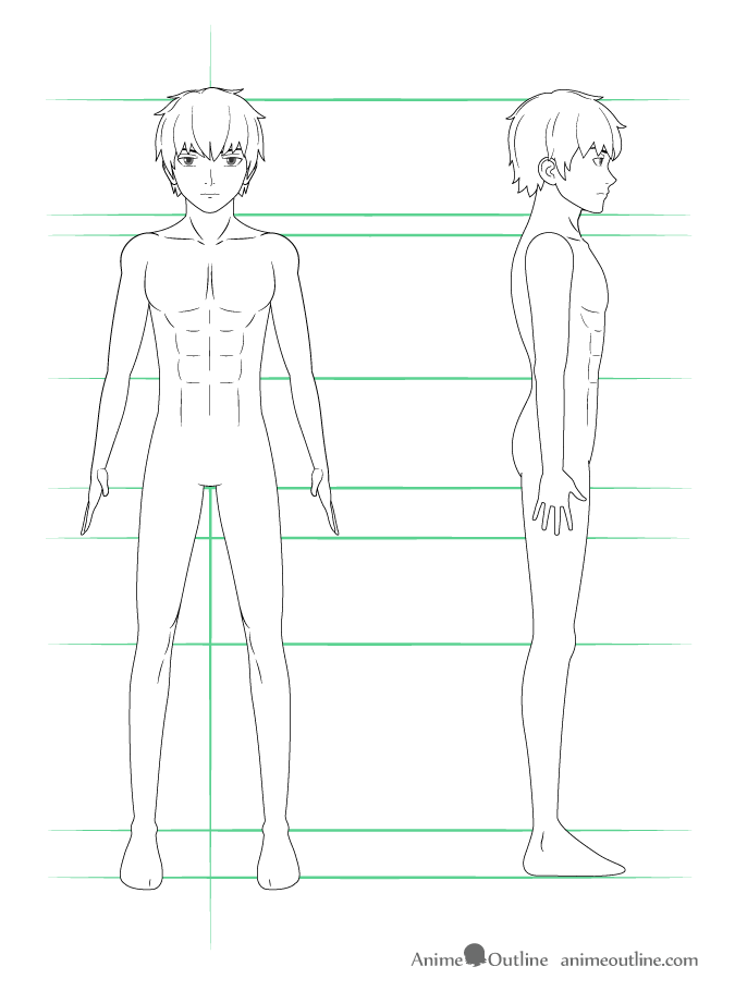 Drawing anime guy body details