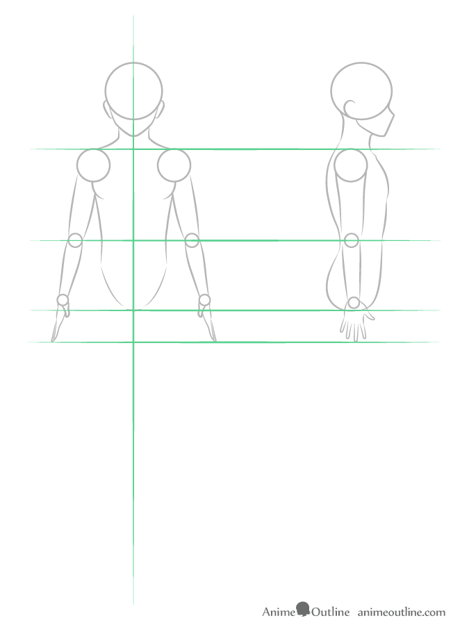 Drawing anime guy arm structure