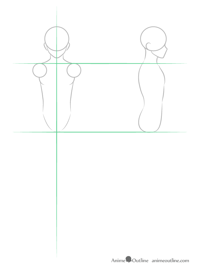 Drawing anime guy body structure