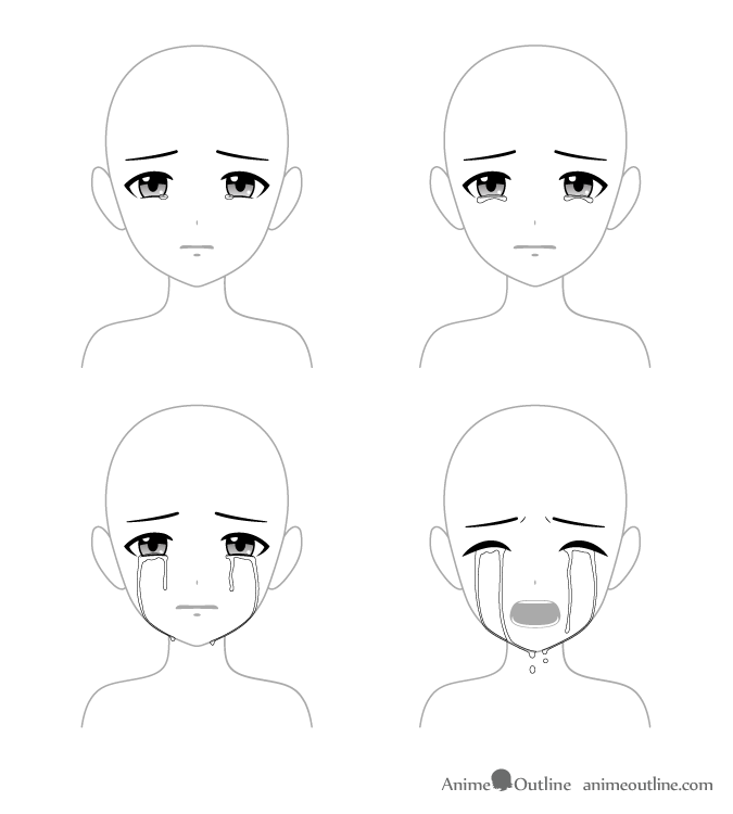 Sad Anime Girl Crying Beautiful Image Drawing  Drawing Skill