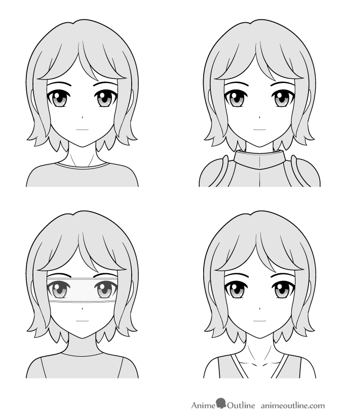 Premium Vector  Doodle cartoon lines art coloring page girl characters  cute kawaii manga anime drawings