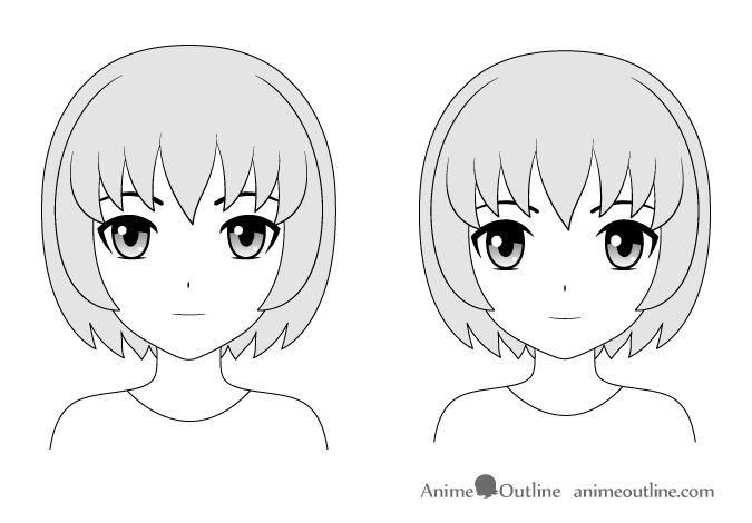 anime male vs female face shapes