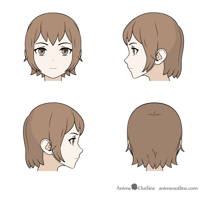 How to Draw a Manga Girl with Short Hair (3/4 View)