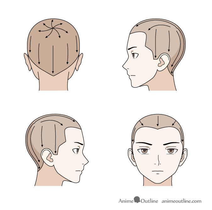 how to draw anime hair male curly