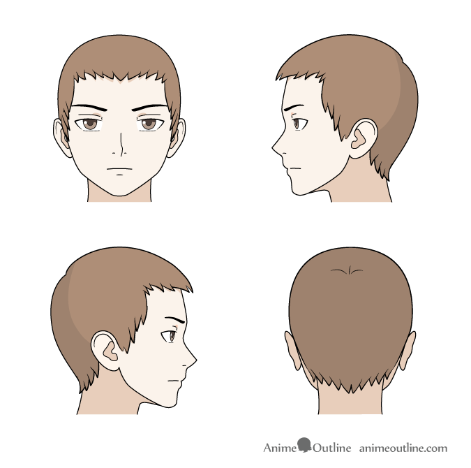How to Draw Different Anime Hairstyles MALE - YouTube