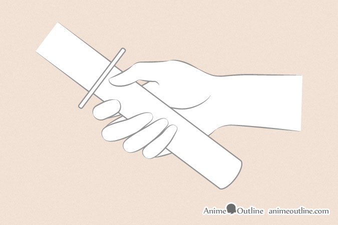 hand holding sword