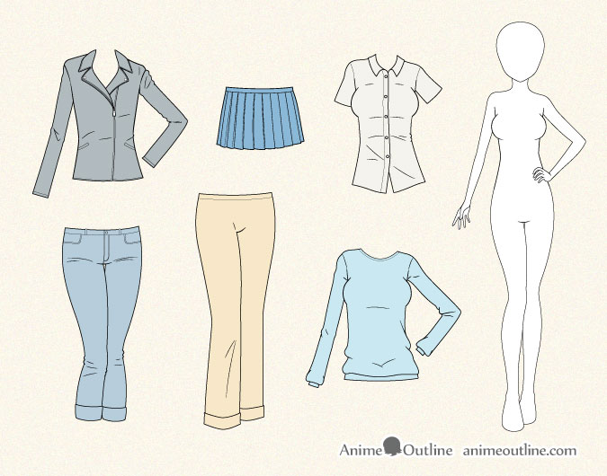 Anime Clothes Drawing - How To Draw Anime Clothes Step By Step