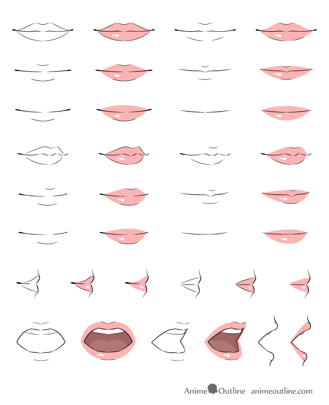 HOW TO DRAW LIPS EASY  DRAWING ANIME LIPS  YouTube