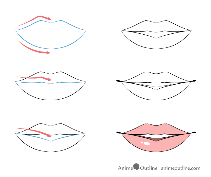 How to Draw Anime Lips  Mouths with Manga Drawing Tutorials  How to Draw  Step by Step Drawing Tutorials