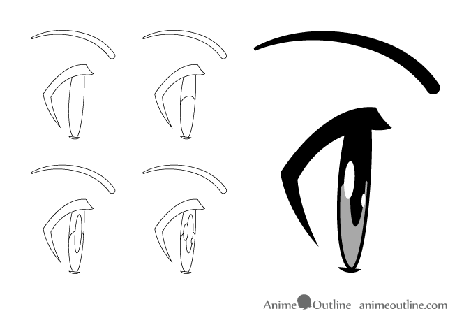 Detailed StepbyStep How to Draw Male Anime Eyes