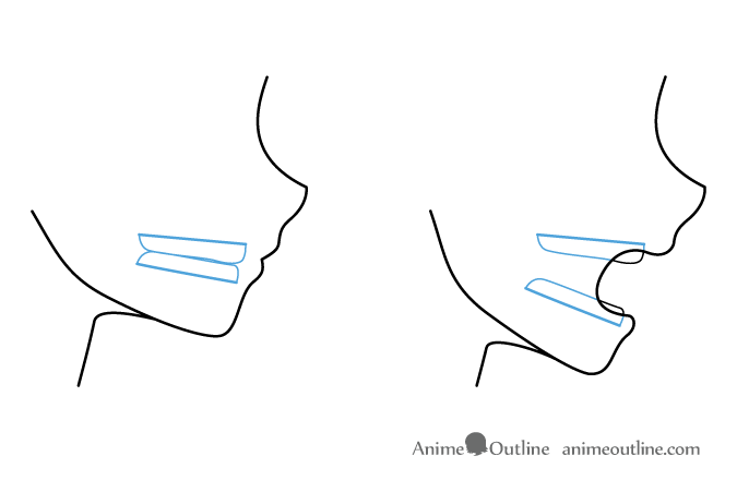 Anime mouth jaw and teeth side view