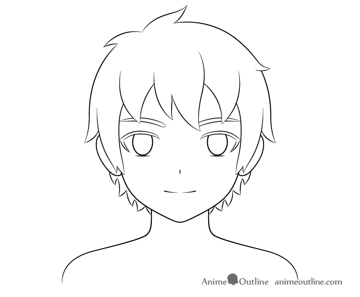 Easy anime drawing  how to draw a boy with evil smile stepbystep   Bilibili