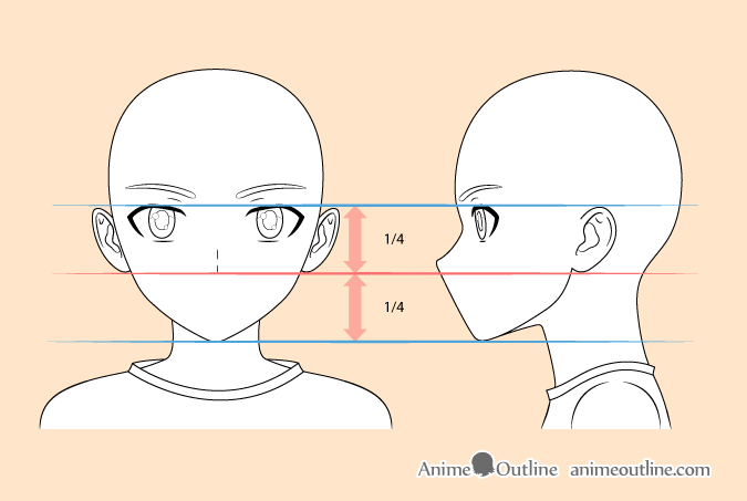 8 Step Anime Boy S Head Face Drawing Tutorial Animeoutline