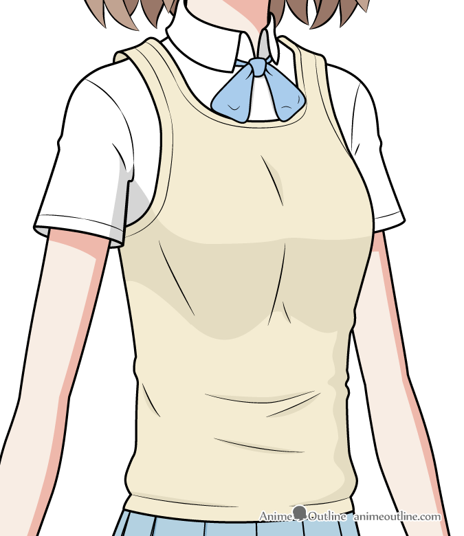 Anime School Girl Drawing 
