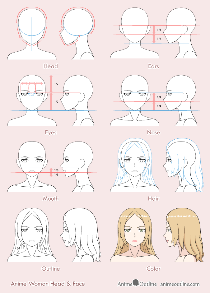 How to Draw a Manga Face: 7 Expressions - YouTube