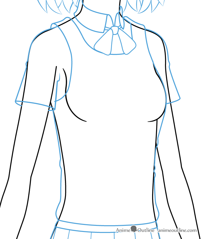 how to draw female anime clothes