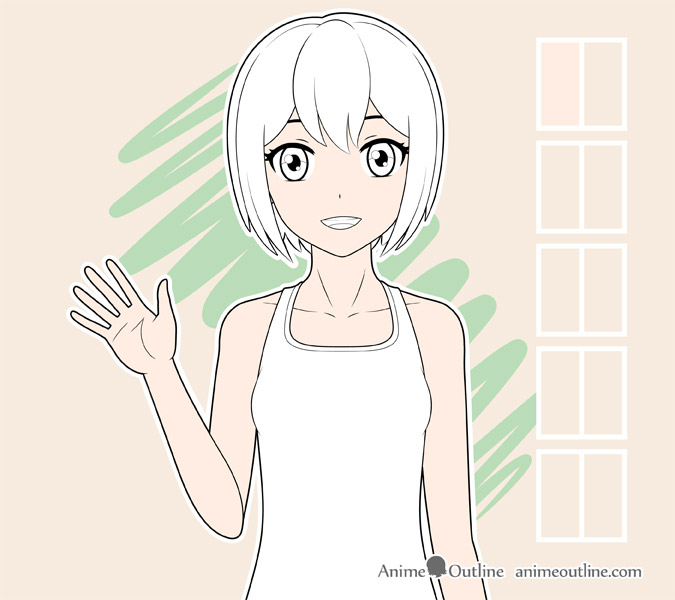 line art of a female character no color  Playground AI