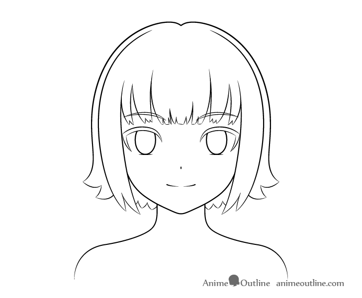 Anime cat girl hair drawing