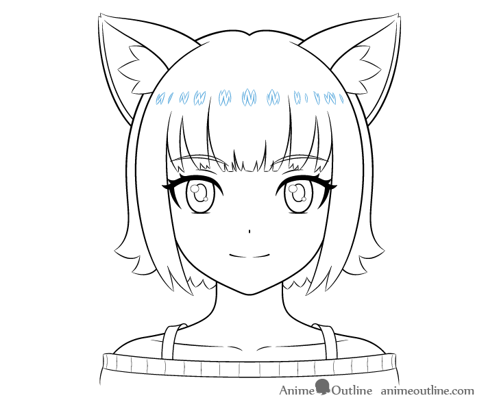 How to draw cute “Neko” anime cat girl | no time lapse step by step -  YouTube