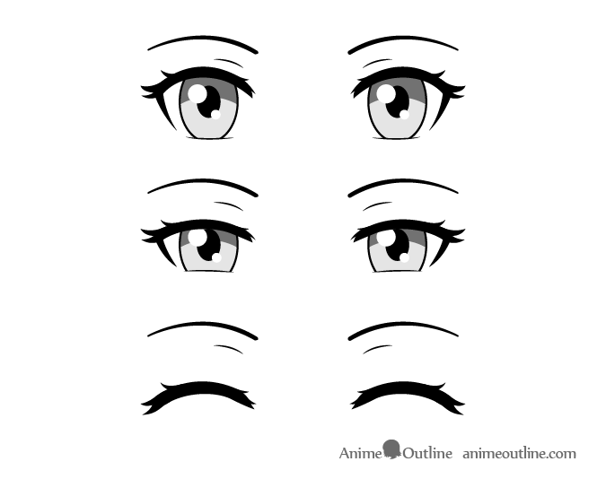 How to Draw Closed Closing  Squinted Anime Eyes  AnimeOutline