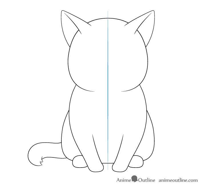 Realistic Cat Outline Silhouette Drawing @ Silhouette.pics