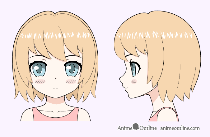 Premium Vector | Happy anime face. manga style big blue eyes, little nose  and kawaii mouth.