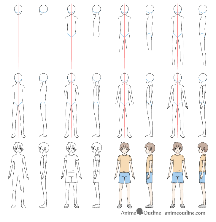 How To Draw An Anime Boy Full Body Step By Step AnimeOutline