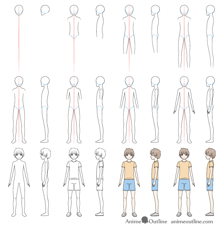 Easy anime drawing  how to draw cute anime boy step-by-step easy