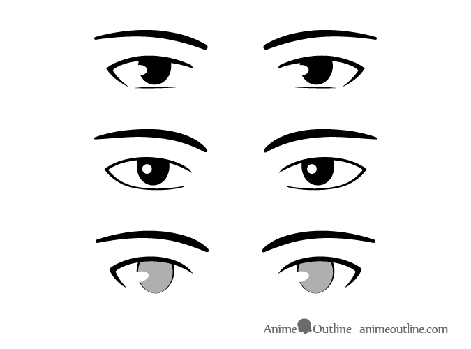 How to draw anime eyes front view  different styles ages male and female  eyes  Mary Li Art