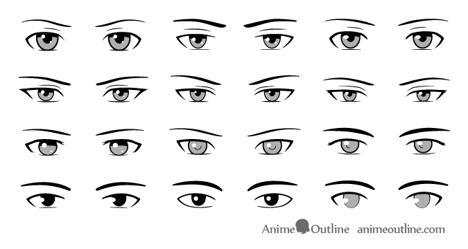 Male Cartoon Anime Eyes Reference PNG Images