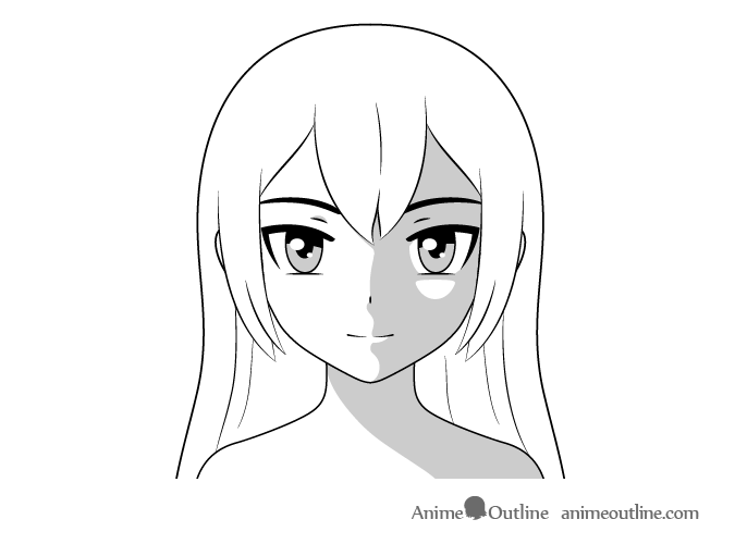 realistic female manga face